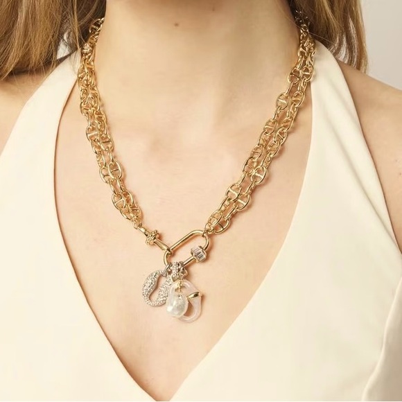 White House Black Market Jewelry - WHBM NWT Gold tone Chain Necklace with Charms